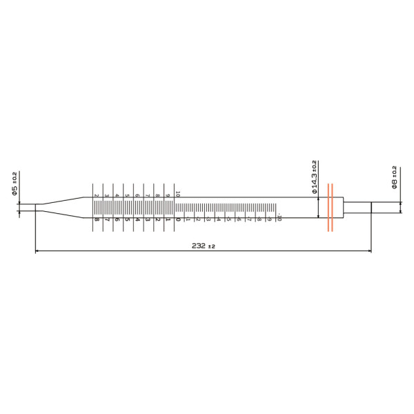 Artikelbild 1 des Artikels PreCision Serol. Pipette 10 ml kurz, Code orange